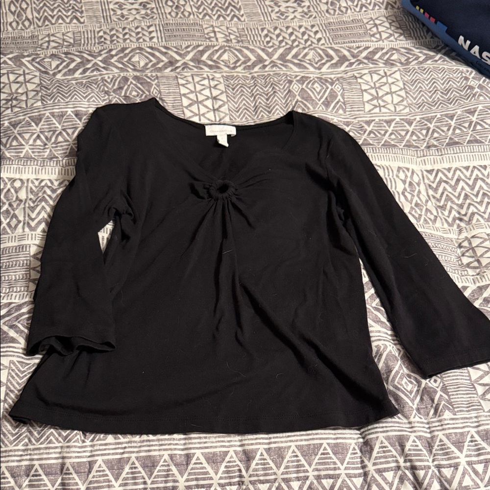 Charter Club Black Long Sleeve Top